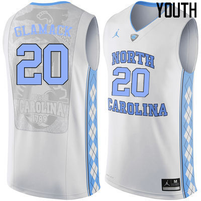 Youth North Carolina Tar Heels #20 George Glamack College Basketball Jerseys Sale-White